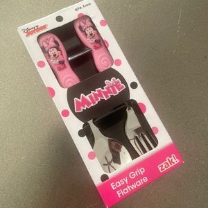 NIB zak! Disney Junior Minnie Mouse Easy Grip Flatware